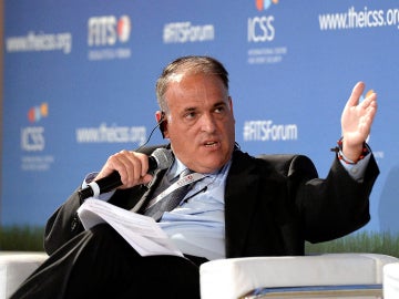 Javier Tebas, durante una intervención