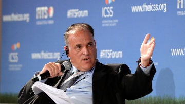 Javier Tebas, durante una intervención