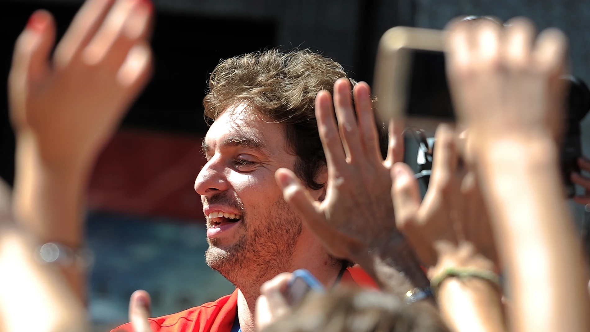 Pau Gasol, durante la celebración con España del Eurobasket Pau Gasol, durante la celebración con España del Eurobasket