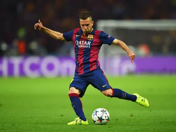 Jordi Alba, durante un partido con el F.C Barcelona Jordi Alba, durante un partido con el F.C Barcelona
