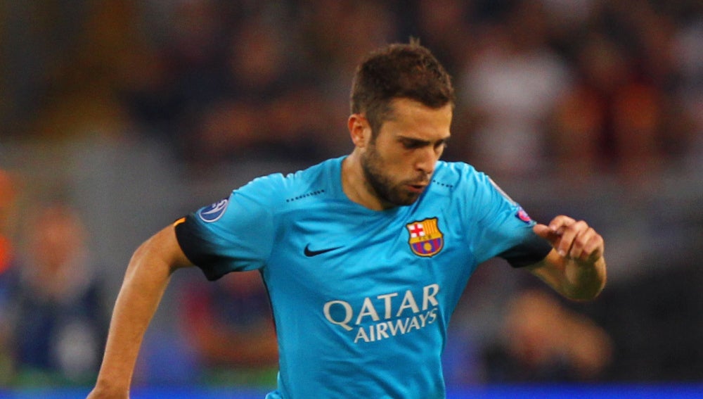 Jordi Alba, durante un partido con el F.C Barcelona