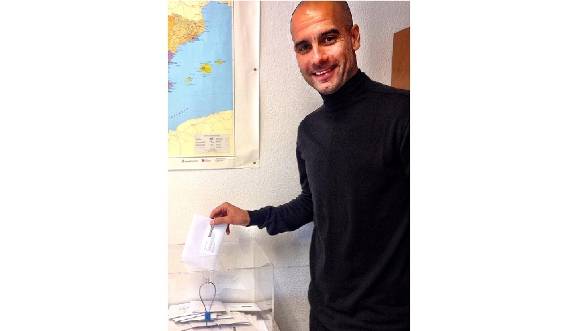 Pep Guardiola vota desde Múnich Pep Guardiola vota desde Múnich
