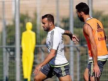 Jesé y Arbeloa, en Valdebebas