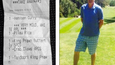Un restaurante indio escribe 'persona blanca' en el ticket de un cliente que pidió curry suave