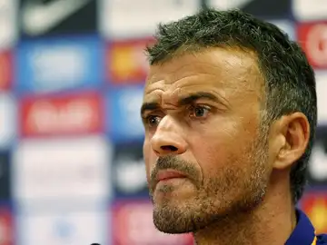 Luis Enrique, con gesto enfadado en rueda de prensa Luis Enrique, con gesto enfadado en rueda de prensa