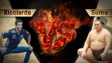 Ricciardo y Kvyat participan en un combate de sumo