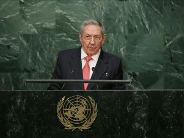 El presidente cubano Raúl Castro, durante su primera comparecencia en las Naciones Unidas