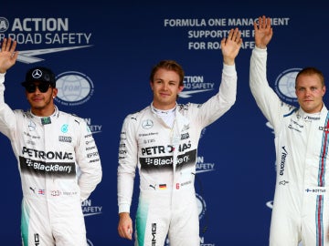 Rosberg, Hamilton y Bottas, los más rápidos de la Q3