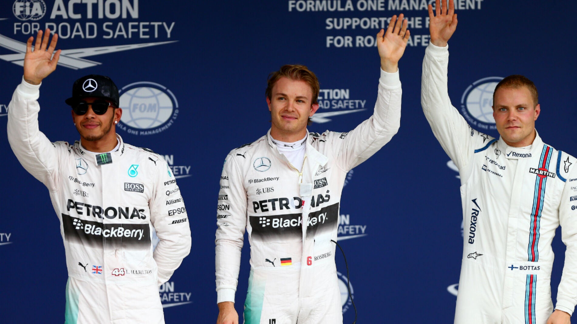 Rosberg, Hamilton y Bottas, los m&aacute;s r&aacute;pidos de la Q3