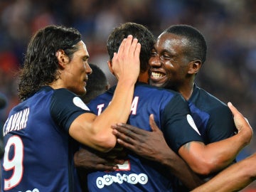Los jugadores del Paris Saint Germain celebran un gol