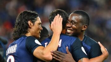 Los jugadores del Paris Saint Germain celebran un gol