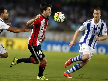 Disputa de balón en Anoeta Disputa de balón en Anoeta