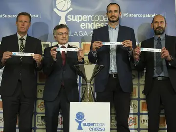 Marrero, Creus, Carlos Jiménez y Angulo, durante el sorteo de las semifinales Marrero, Creus, Carlos Jiménez y Angulo, durante el sorteo de las semifinales