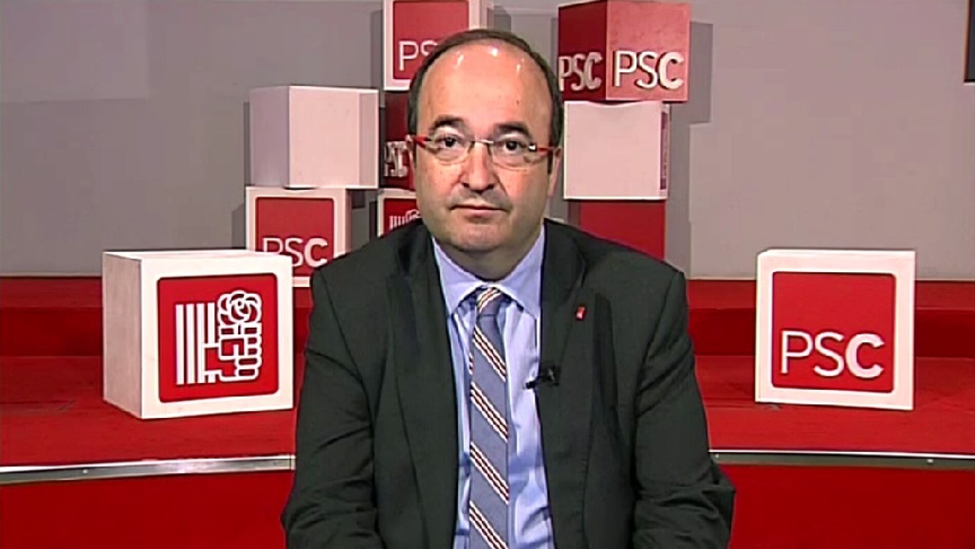 Miquel Iceta, candidato del PSC en Catalu&ntilde;a, durante una entrevista en Espejo P&uacute;blico