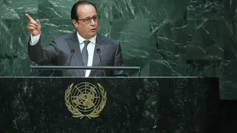 El presidente de Francia, François Hollande, en la Asamblea general de la ONU El presidente de Francia, François Hollande, en la Asamblea general de la ONU