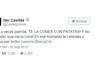 Iker Casillas en Twitter: "Me la comí con patatas" Iker Casillas en Twitter: "Me la comí con patatas"
