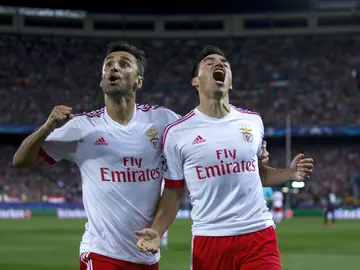 Gaitán celebra su gol contra el Atlético de Madrid Gaitán celebra su gol contra el Atlético de Madrid