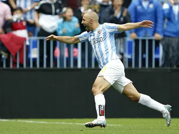 Amrabat celebra un gol con el Málaga Amrabat celebra un gol con el Málaga