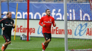 Koke, durante el entrenamiento del Atlético de Madrid