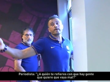 Luis Enrique, al salir de la rueda de prensa