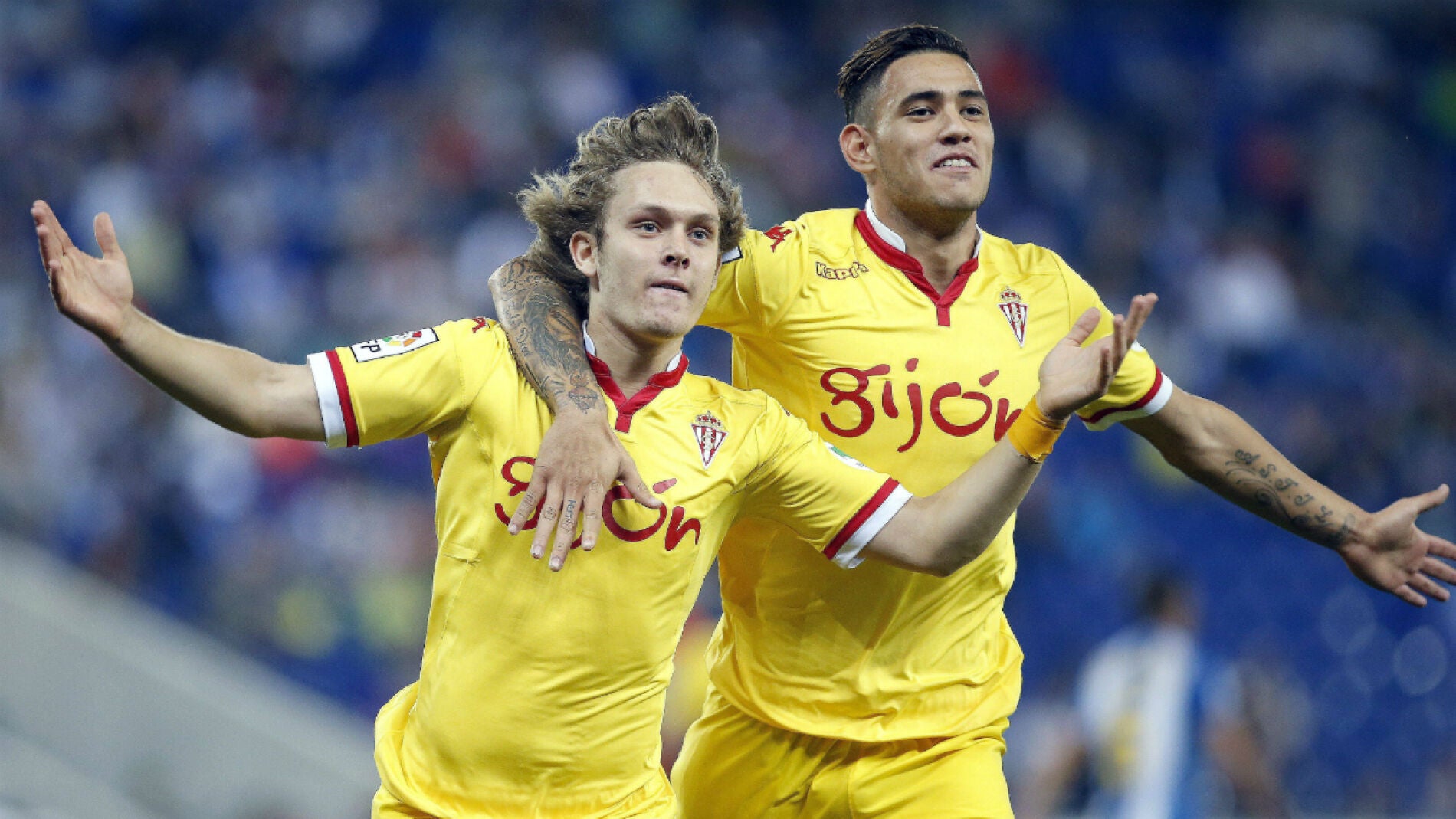 Halilovic celebra un gol con el Sporting