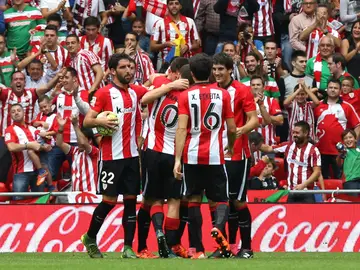 Los jugadores del Athletic celebran un gol Los jugadores del Athletic celebran un gol