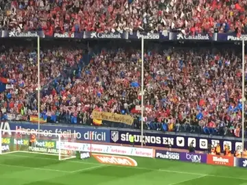 La pancarta del Frente Atlético de apoyo a Valeria La pancarta del Frente Atlético de apoyo a Valeria