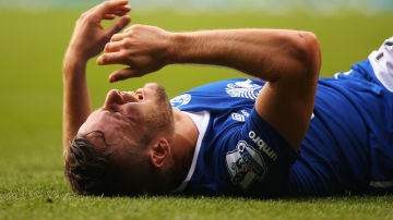 Tom Cleverley, durante un partido con el Everton