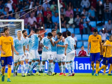 Nolito celebra un gol frente al F.C Barcelona
