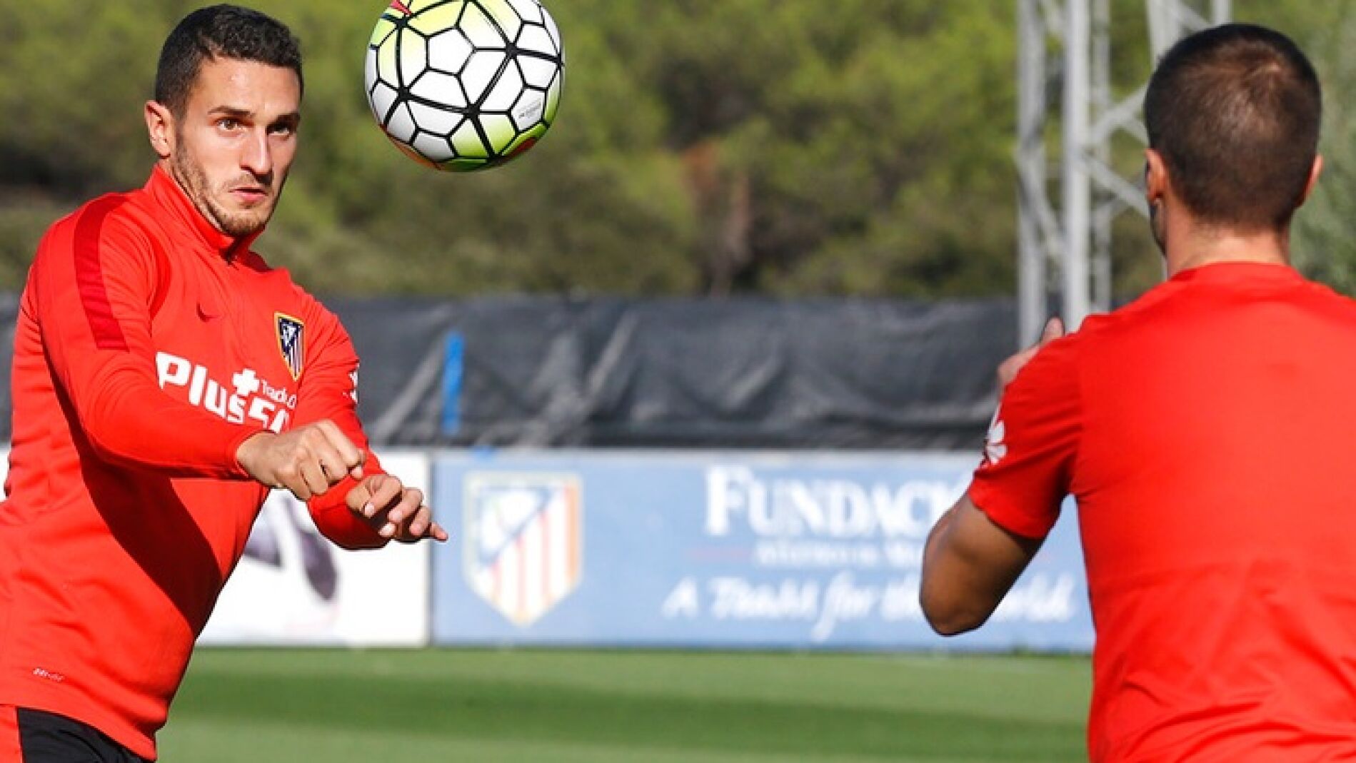 Koke, en el entrenamiento en Majadahonda