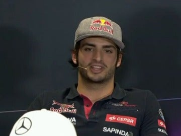 Carlos Sainz, durante la rueda de prensa