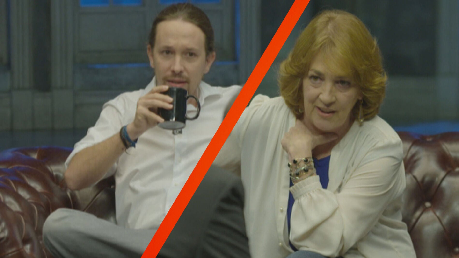 Pablo Iglesias y Carmen Maura