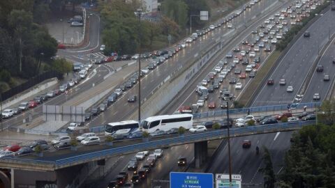 Monumental atasco en Madrid