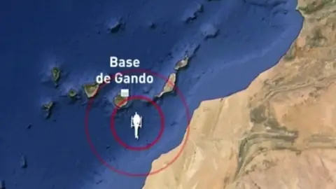 Lugar donde se produjo el accidente de helicóptero Lugar donde se produjo el accidente de helicóptero