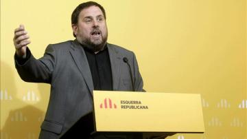 Oriol Junqueras durante la celebraci&oacute;n del Consejo Nacional de ERC