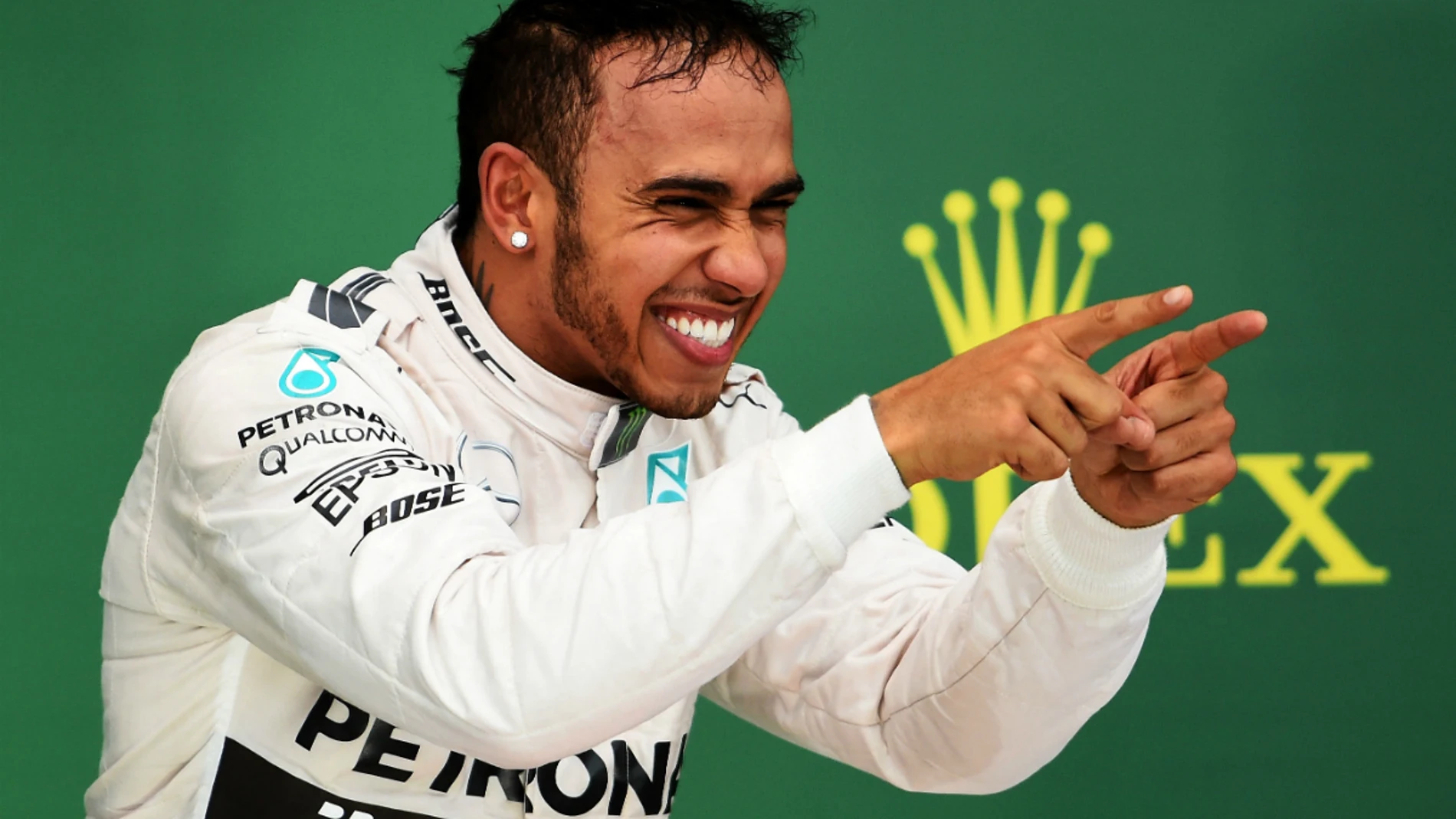 Hamilton, de celebración en el podio