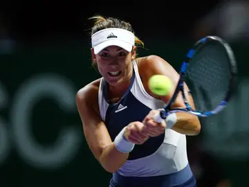 Garbiñe Muguruza, durante el partido Garbiñe Muguruza, durante el partido