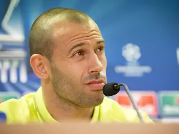 Javier Mascherano, durante una rueda de prensa Javier Mascherano, durante una rueda de prensa