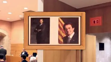 Foto del Rey y de Mas tamaño carné en el ayuntamiento de Torredembarra Foto del Rey y de Mas tamaño carné en el ayuntamiento de Torredembarra