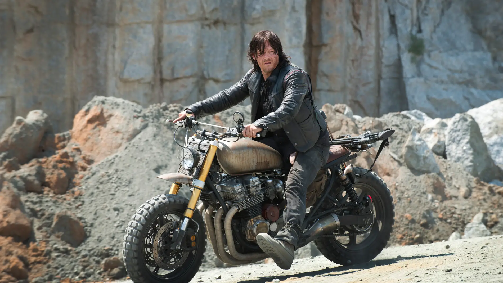 Daryl con su moto en 'The Walking Dead'