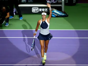 Garbiñe Muguruza celebra su victoria contra Kvitova Garbiñe Muguruza celebra su victoria contra Kvitova
