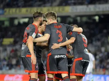 Los jugadores del Celta celebran el gol de Iago Aspas Los jugadores del Celta celebran el gol de Iago Aspas