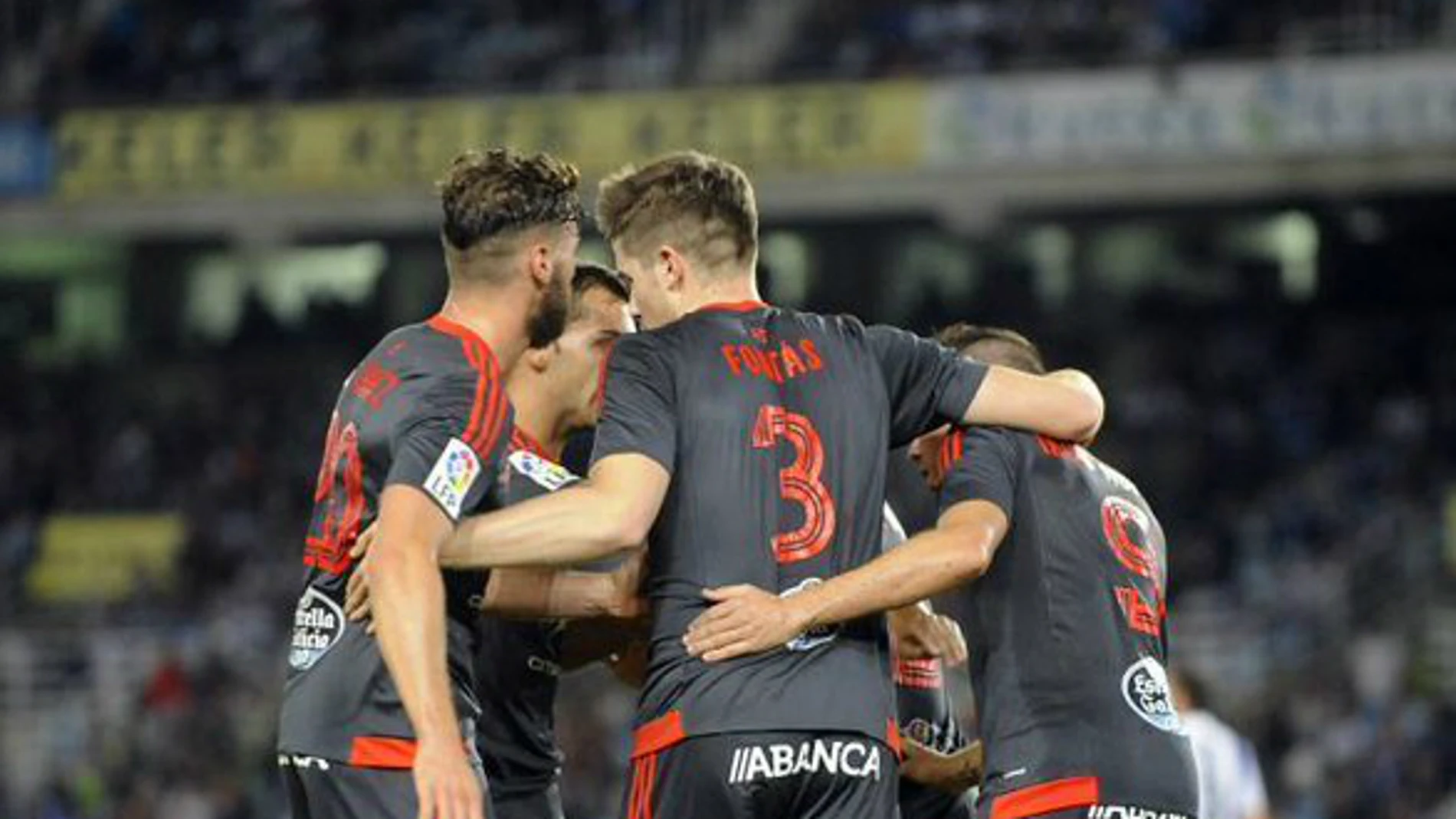 Los jugadores del Celta celebran el gol de Iago Aspas Los jugadores del Celta celebran el gol de Iago Aspas
