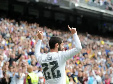 Isco celebra su gol ante Las Palmas Isco celebra su gol ante Las Palmas