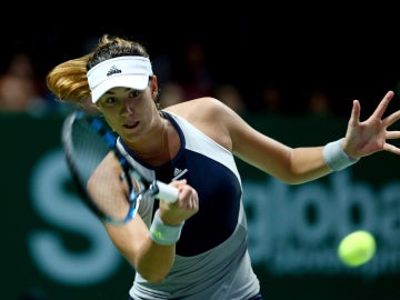 Garbiñe Muguruza, durante el torneo de Singapur