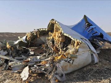 Restos del avión ruso siniestrado en Egipto