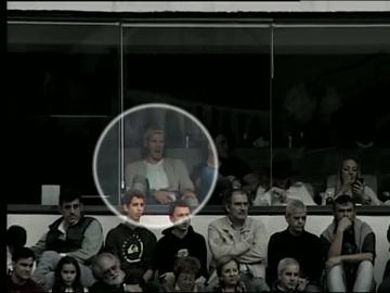 Gareth Bale en el palco del Bernabéu