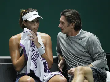 Garbiñe Muguruza, en su banquillo Garbiñe Muguruza, en su banquillo