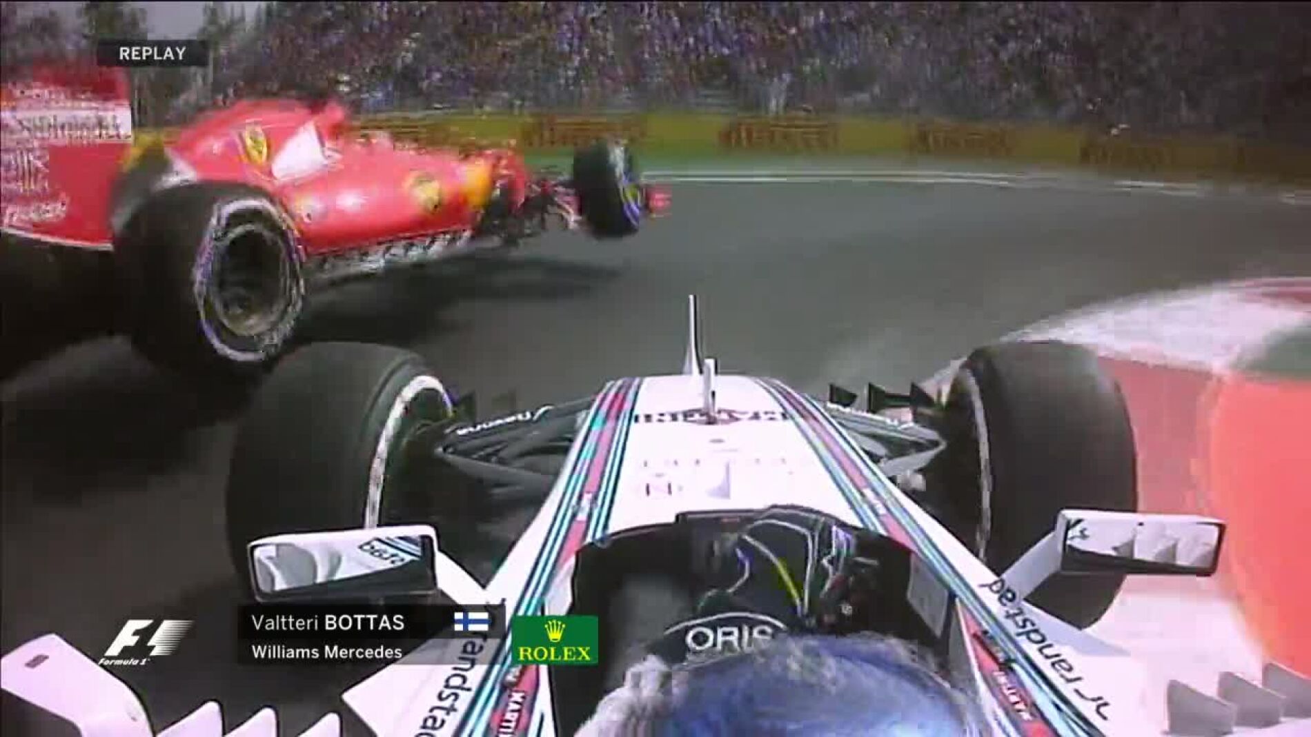 Bottas golpea a Raikkonen en el GP de M&eacute;xico