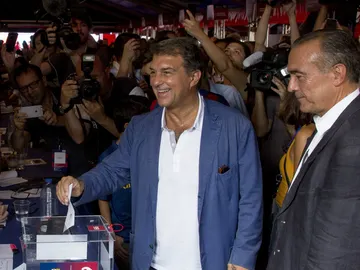 Laporta, durante las elecciones del Barcelona Laporta, durante las elecciones del Barcelona